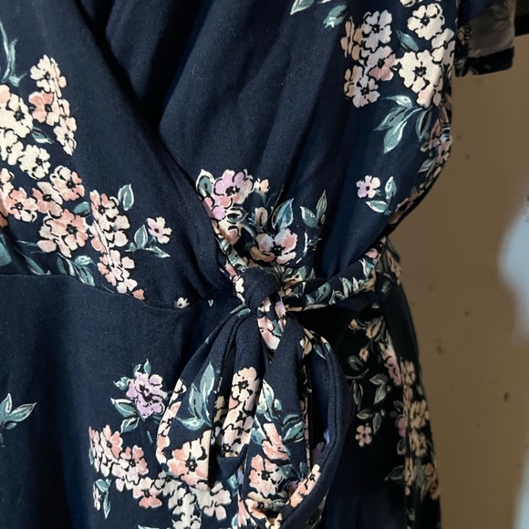 Dark blue  floral print hi low dress xl - Picture 10 of 12